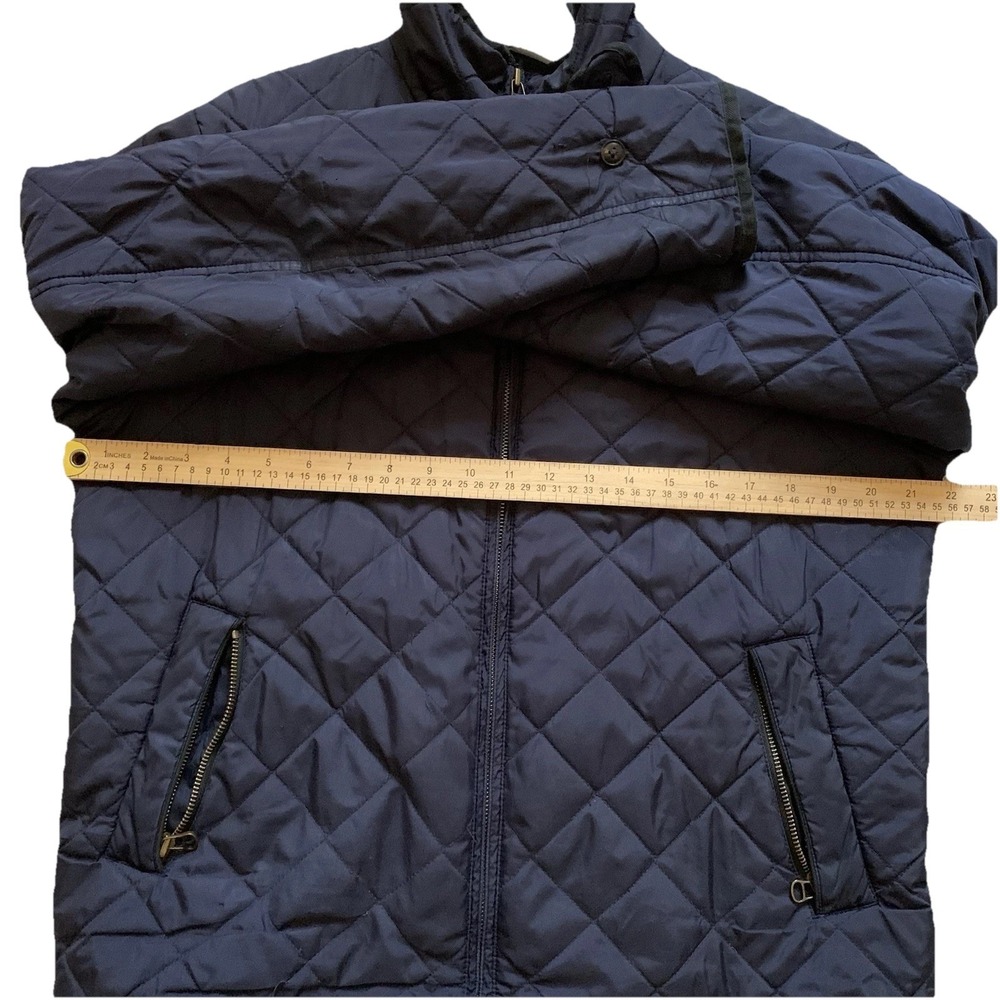 Ralph Lauren Sport Quilted Jacket Diamond Puffer Coat Women's SZ-L Navy Full Zip - Picture 14 of 16